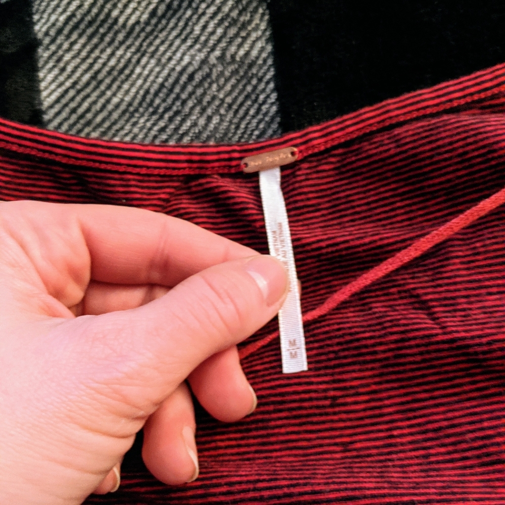 Free People Penelope Puff Sleeve Red Top size M - Picture 5 of 12